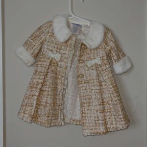 Matching dress and coat Set cream and light brown with sparkles